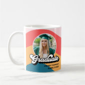 Modern Retro 70s Groovy Afstuderen Foto Gift Koffiemok (Links)