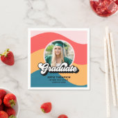 Modern Retro 70s Groovy Afstuderen Foto Servet (Insitu)