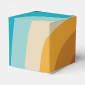 Modern Retro 70's kleurrijke regenbooggolven bruil Bedankdoosjes (Achterkant)