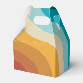 Modern Retro 70's kleurrijke regenbooggolven bruil Bedankdoosjes (Achterkant)