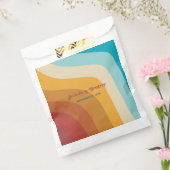 Modern Retro 70's kleurrijke regenbooggolven bruil Bedankzakje (Gezegeld)