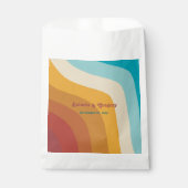 Modern Retro 70's kleurrijke regenbooggolven bruil Bedankzakje (Voorkant)