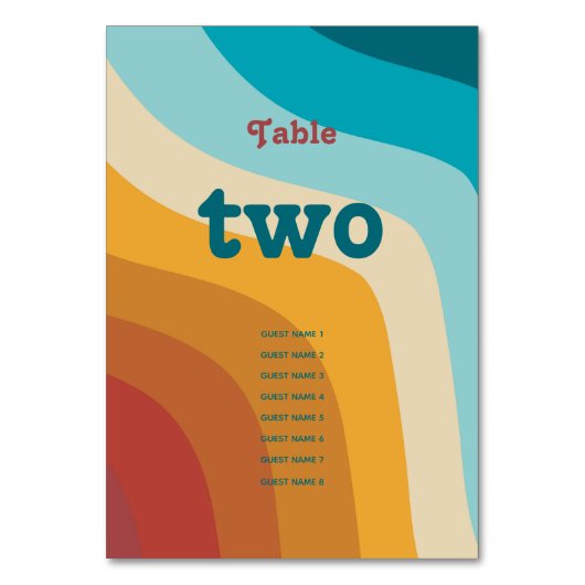 Modern Retro 70's kleurrijke regenbooggolven bruil Kaart (Voorkant)