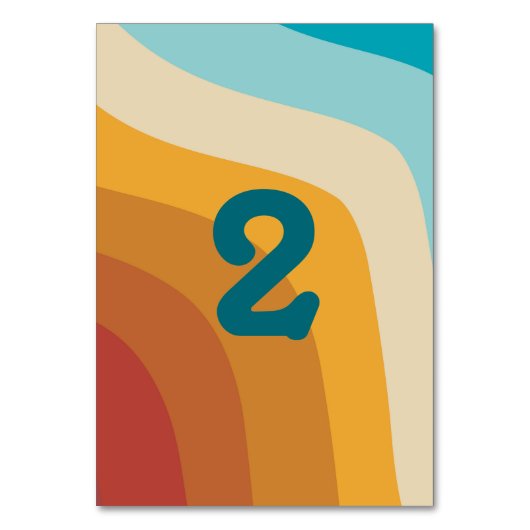 Modern Retro 70's kleurrijke regenbooggolven bruil Kaart (Voorkant)