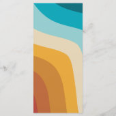 Modern Retro 70's kleurrijke regenbooggolven bruil Menu (Achterkant)