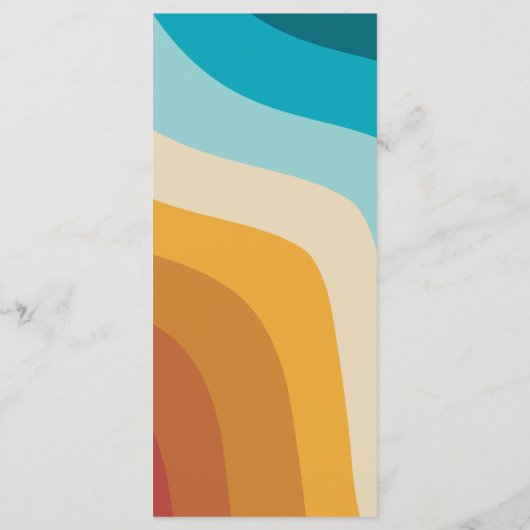 Modern Retro 70's kleurrijke regenbooggolven bruil Menu (Achterkant)