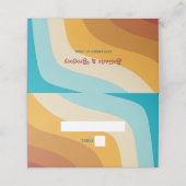 Modern Retro 70's kleurrijke regenbooggolven bruil Plaatskaartje (Buitenkant ongevouwen)