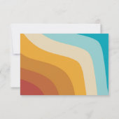 Modern Retro 70's kleurrijke regenbooggolven bruil RSVP Kaartje (Achterkant)