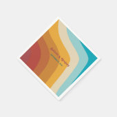 Modern Retro 70's kleurrijke regenbooggolven bruil Servet (Hoek)