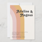 Modern Retro 70's Rainbow Casual bruiloft Kaart (Voorkant)