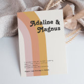 Modern Retro 70's Rainbow Casual bruiloft Kaart