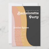 Modern Retro 70's Rainbow Dark Bachelorette Party Kaart (Voorkant)
