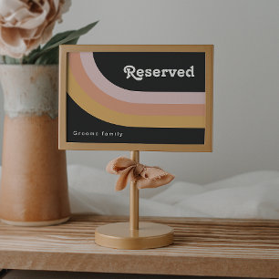 Modern Retro 70's 'Rainbow Dark Reserved Sign'
