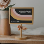 Modern Retro 70's 'Rainbow Dark Reserved Sign'