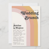 Modern Retro 70's Rainbow Wedding Brunch Invitatio Kaart (Voorkant)