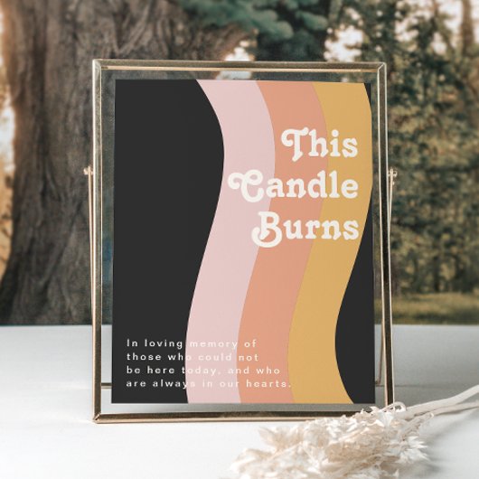 Modern Retro 70's regenboog | Donker deze kaars br Poster