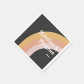 Modern Retro 70's regenboog | Donkere bruiloft Nap Servet (Hoek)