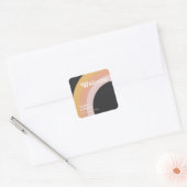 Modern Retro 70's regenboog | Donkere bruiloft Wel Vierkante Sticker (Envelop)