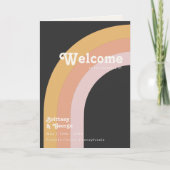 Modern Retro 70's regenboog | Donkere gevouwen bru Programma (Voorkant)