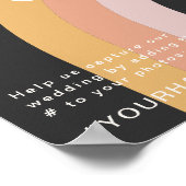 Modern Retro 70's regenboog | Donkere Oh Snap Hash Poster (Hoek)