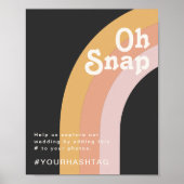 Modern Retro 70's regenboog | Donkere Oh Snap Hash Poster (Voorkant)