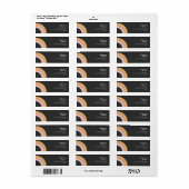 Modern Retro 70's regenboog | Donkere retour-adres Etiket (Full Sheet)