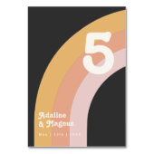 Modern Retro 70's regenboog | Donkertabelnummer Kaart (Voorkant)