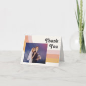 Modern Retro 70's regenboog | Foto gevouwen Bedankkaart (Voorkant)