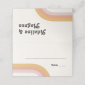 Modern Retro 70's regenboog | Gevouwen kaart Plaatskaartje (Buitenkant ongevouwen)