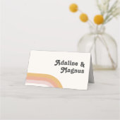 Modern Retro 70's regenboog | Gevouwen kaart Plaatskaartje (Achterkant)