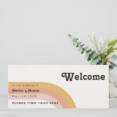 Modern Retro 70's regenboog | Koptekst van de stoe (Staand voorkant)