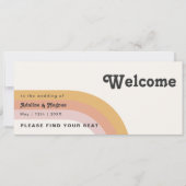 Modern Retro 70's regenboog | Koptekst van de stoe (Voorkant)