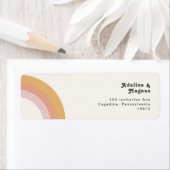 Modern Retro 70's regenboog | Retouradreslabel Etiket (Insitu)