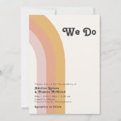 Modern Retro 70's regenboog we wedden Kaart (Voorkant)