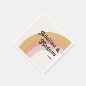 Modern Retro 70's regenboog | Weddenschap Napkins Servet (Hoek)