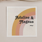 Modern Retro 70's regenboog | Weddenschap Napkins Servet