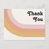 Modern Retro 70's regenboogbruiloft bedankt Briefkaart (Voorkant)