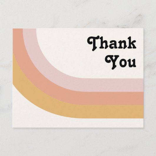 Modern Retro 70's regenboogbruiloft bedankt Briefkaart (Voorkant)