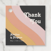 Modern Retro 70's regenboogdonker Dank je Bedankjes Labels (Voorkant)