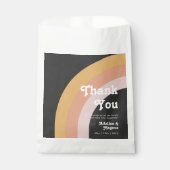 Modern Retro 70's regenboogdonker Hartelijk dank v Bedankzakje (Voorkant)