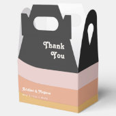 Modern Retro 70's regenboogdonkere bruiloft voor v Bedankdoosjes (Geopend)