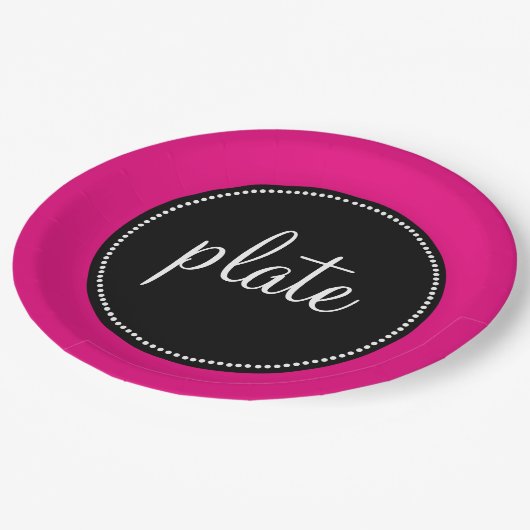 Modern Retro Aangepast, warm roze aangepast Papieren Bordje (Gekanteld)
