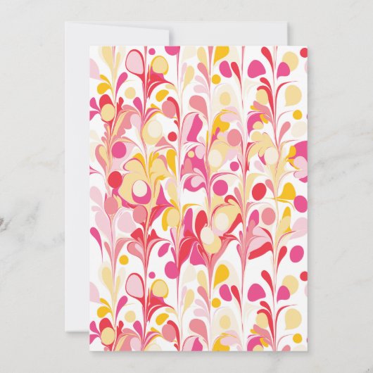 Modern Retro Abstract Roze Baby shower Kaart (Achterkant)