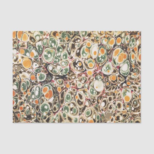 Modern Retro Abstract Sage Geel Marmeren Patroon Tissuepapier (Voorkant)