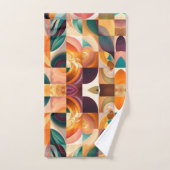 Modern Retro Abstract Squares Collectie Bad Handdoek (Handdoek)