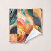 Modern Retro Abstract Squares Collectie Bad Handdoek (Wasdoekje)