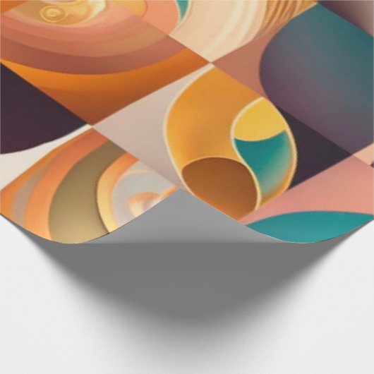 Modern Retro Abstract Squares Collectie Cadeaupapier (Hoek)
