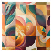 Modern Retro Abstract Squares Collectie Tegeltje (Voorkant)