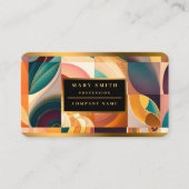 Modern Retro Abstracte vierkantjes Collectie Busin Visitekaartje (Voorkant)