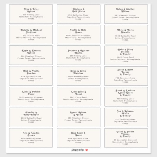 Modern Retro | Adresetiketten van de internachting Sticker (Vel)